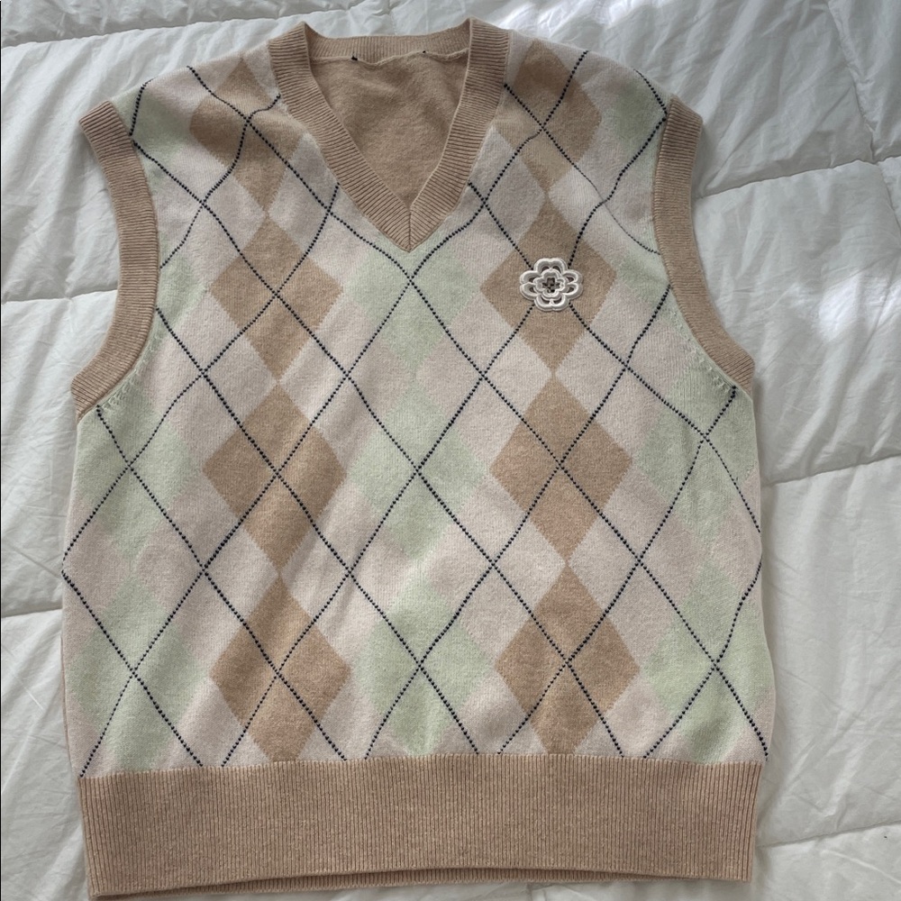 Maje argyle knit vest sweater
